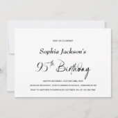 Moderne minimalistische 95e verjaardagsfeestje kaart (Voorkant)