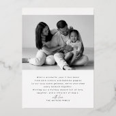 Moderne minimalistische 9 foto collage kerst folie feestdagenkaart (Achterkant)