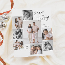 Moderne Minimalistische 9 Foto Collage Kerstbudget