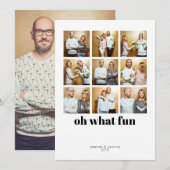 Moderne Minimalistische 9-vakantiefoto Feestdagenkaart (Voorkant / Achterkant)