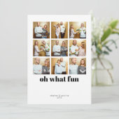 Moderne Minimalistische 9-vakantiefoto Feestdagenkaart (Staand voorkant)