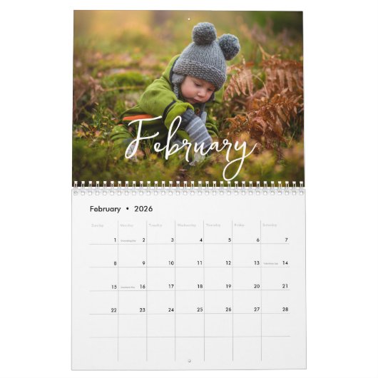 Moderne minimalistische aangepaste 2025 familie Ka Kalender (Feb 2026)