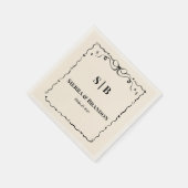 Moderne minimalistische aangepaste bruiloft B & W  Servet (Hoek)