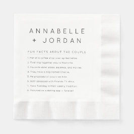 Moderne minimalistische aangepaste bruiloft leuke servet