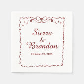 Moderne minimalistische aangepaste bruiloft rode s servet (Voorkant)