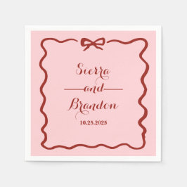 Moderne minimalistische aangepaste bruiloft roze s servet