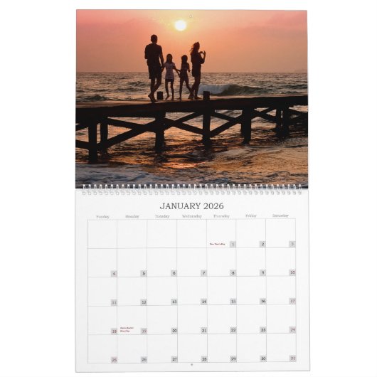 Moderne minimalistische aangepaste familiefoto 202 kalender (Jan 2026)