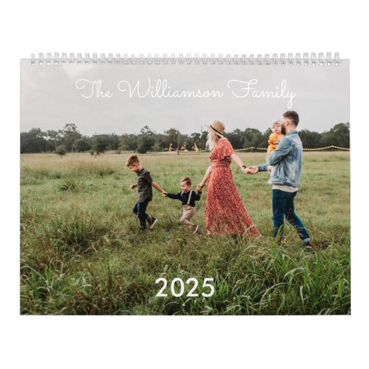 Moderne minimalistische aangepaste familiefoto 202 kalender (Hoes)