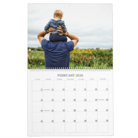 Moderne minimalistische aangepaste familiefoto 202 kalender (Feb 2026)