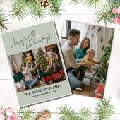 Moderne Minimalistische Aangepaste Familienaam Scr Feestdagenkaart