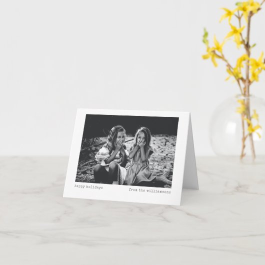 Moderne, minimalistische, aangepaste feestdag voor kaart (Gele Bloem)