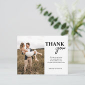 Moderne minimalistische aangepaste foto bruiloft d briefkaart (Staand voorkant)