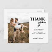 Moderne minimalistische aangepaste foto bruiloft d briefkaart (Voorkant / Achterkant)