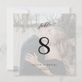 Moderne minimalistische aangepaste foto bruiloft t kaart (Achterkant)