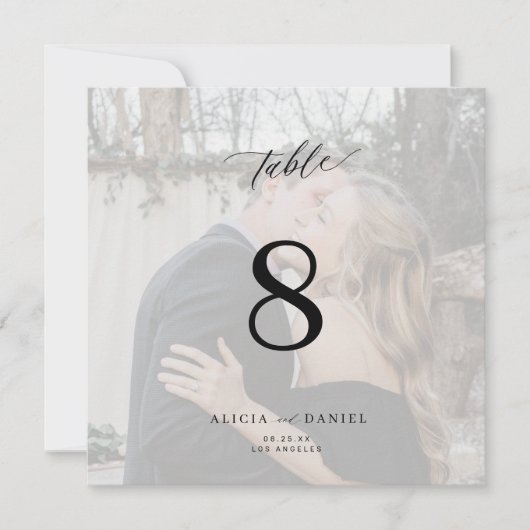 Moderne minimalistische aangepaste foto bruiloft t kaart (Voorkant)