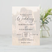 Moderne Minimalistische Aangepaste Fotohuwelijksui Kaart (Staand voorkant)