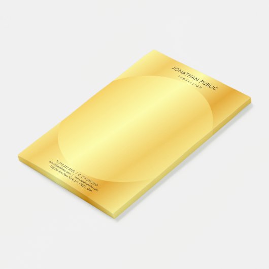 Moderne, minimalistische, aangepaste Gold-look, ee Post-it® Notes (Schuin)