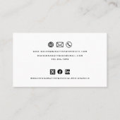 Moderne minimalistische aangepaste Icons voor soci Visitekaartje (Achterkant)
