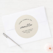 Moderne Minimalistische Aangepaste Kaarslabel Ronde Sticker (Envelop)