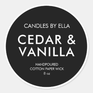 Moderne, minimalistische, aangepaste kaartenlabels ronde sticker