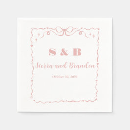 Moderne minimalistische aangepaste lint bruiloft s servet