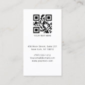 Moderne minimalistische aangepaste Logo en QR-code Visitekaartje (Achterkant)