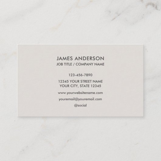 Moderne minimalistische aangepaste Logo lichtgrijs Visitekaartje (Achterkant)