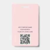 Moderne Minimalistische Aangepaste Logo QR-code Pe Badge (Achterkant)