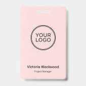 Moderne Minimalistische Aangepaste Logo QR-code Pe Badge (Voorzijde)