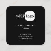 Moderne Minimalistische Aangepaste Logo QR-code Vierkante Visitekaartje (Voorkant)