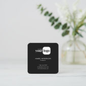 Moderne Minimalistische Aangepaste Logo QR-code Vierkante Visitekaartje (Staand voorkant)