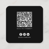 Moderne Minimalistische Aangepaste Logo QR-code Vierkante Visitekaartje (Achterkant)