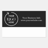 Moderne minimalistische aangepaste Logo Rechthoekige Sticker (Voorkant)