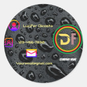 Moderne minimalistische aangepaste Logo stijlvolle Ronde Sticker (Voorkant)