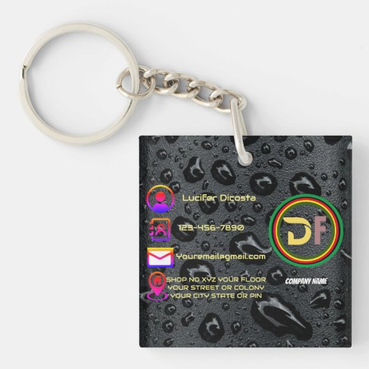 Moderne minimalistische aangepaste Logo stijlvolle Sleutelhanger (voorkant)