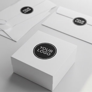 Moderne Minimalistische Aangepaste Logo Zakelijke  Ronde Sticker