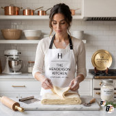 Moderne Minimalistische Aangepaste Monogram Famili Schort