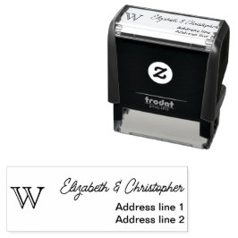 Moderne minimalistische aangepaste monogram retour zelfinktende stempel
