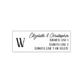 Moderne minimalistische aangepaste monogram retour zelfinktende stempel (Design)