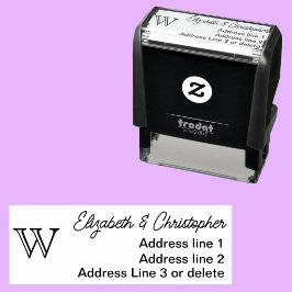 Moderne minimalistische aangepaste monogram retour zelfinktende stempel
