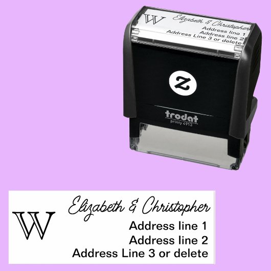 Moderne minimalistische aangepaste monogram retour zelfinktende stempel