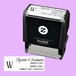 Moderne minimalistische aangepaste monogram retour zelfinktende stempel