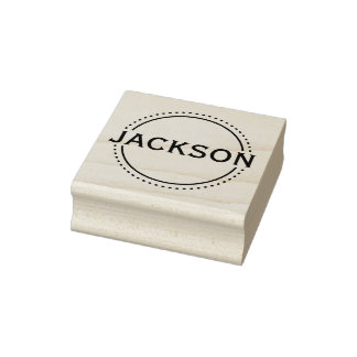 Moderne Minimalistische Aangepaste Monogram Rubberstempel