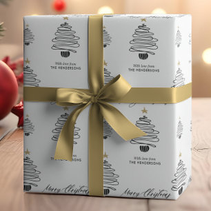 Moderne Minimalistische Aangepaste Naam Prettig Ke Cadeaupapier