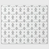 Moderne Minimalistische Aangepaste Naam Prettig Ke Cadeaupapier (Vlak)