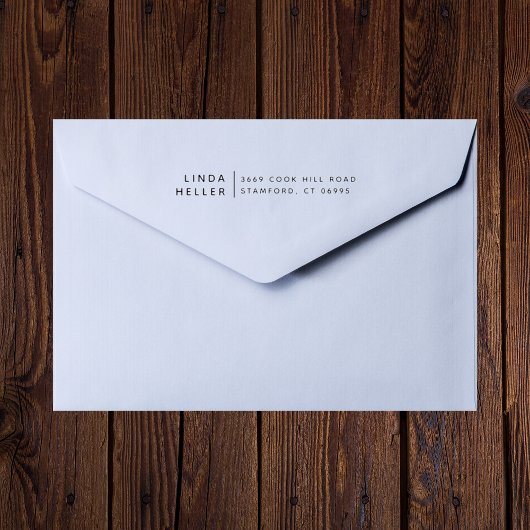 Moderne minimalistische aangepaste naam & retourad rubberstempel