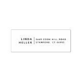 Moderne minimalistische aangepaste naam & retourad rubberstempel (Afrduk)