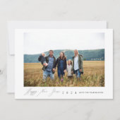 Moderne minimalistische aangepaste nieuwjaarsfotok kaart (Voorkant)