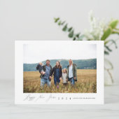 Moderne minimalistische aangepaste nieuwjaarsfotok kaart (Staand voorkant)