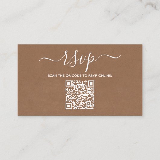 Moderne minimalistische aangepaste QR-code bruilof Informatiekaartje (Voorkant)